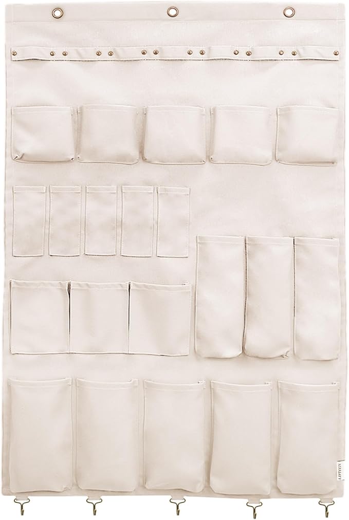 Canvas Wall Organizer for Garden Tool, Hand Tools, Stationery, Craft Items and Sewing Supplies,Natural
