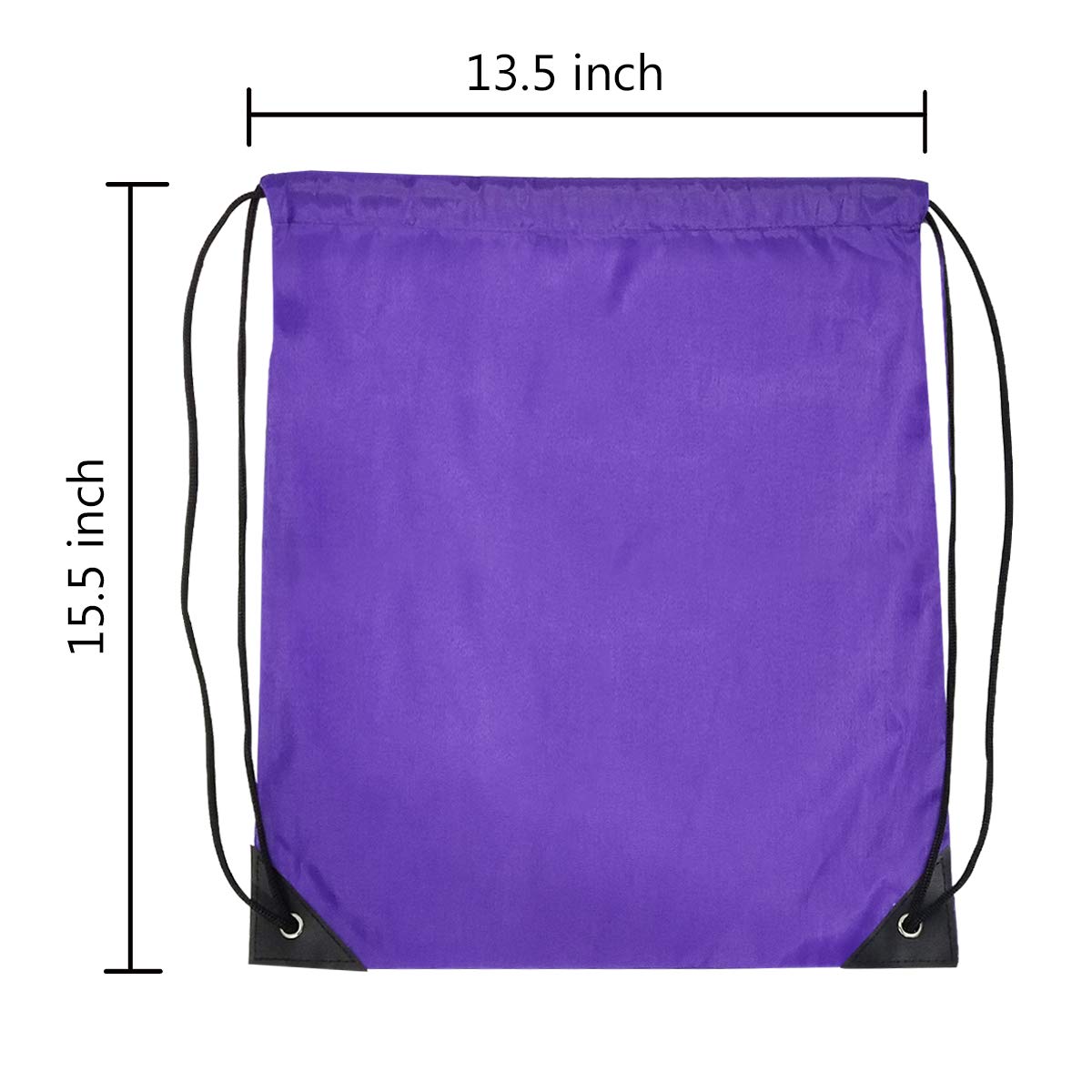 GoodtoU Drawstring Bags, Bulk Nylon Backpacks - Drawstring Gym Bag & Back Bag Cinch Sack for Sport, Traveling, Team (Black, 16Pcs)
