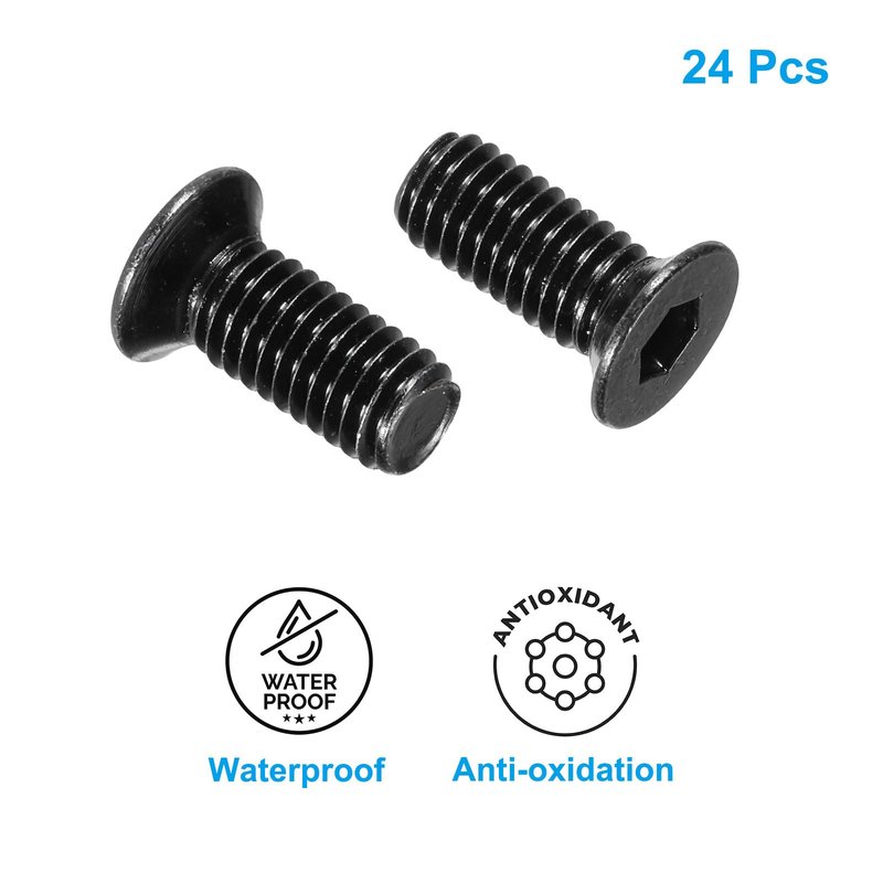 PATIKIL Scooter Fixed Screw, 24 Pcs Scooter Forehead Head Screw Metal Fixed Screw Kit Replacement Screwdriver Compatible for M365 Electric Scooters, Black