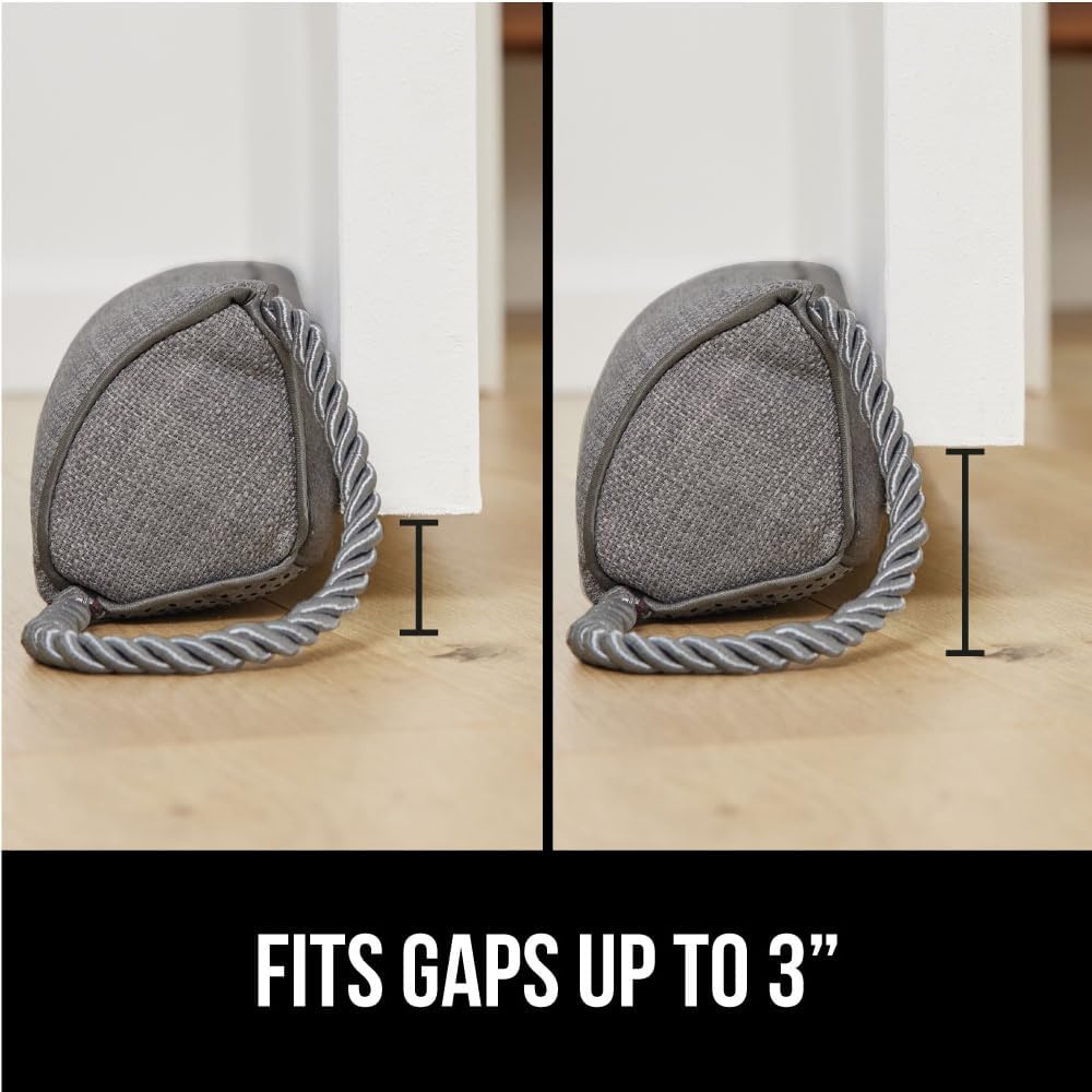 GORILLA GRIP Door Draft Stopper for Bottom of Doors, Weather Stripping Seal Blocks Hot Air, Noise, Bugs, Keeps Cold AC in, Sound Proofing Easy Install Gap Filler, Home Essentials, 32 Inch 2 Pack, Gray