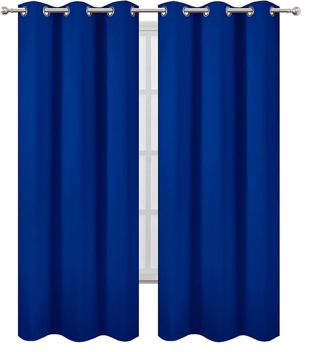 LEMOMO Royal Blue Thermal Blackout Curtains/42 x 84 Inch/Set of 2 Panels Room