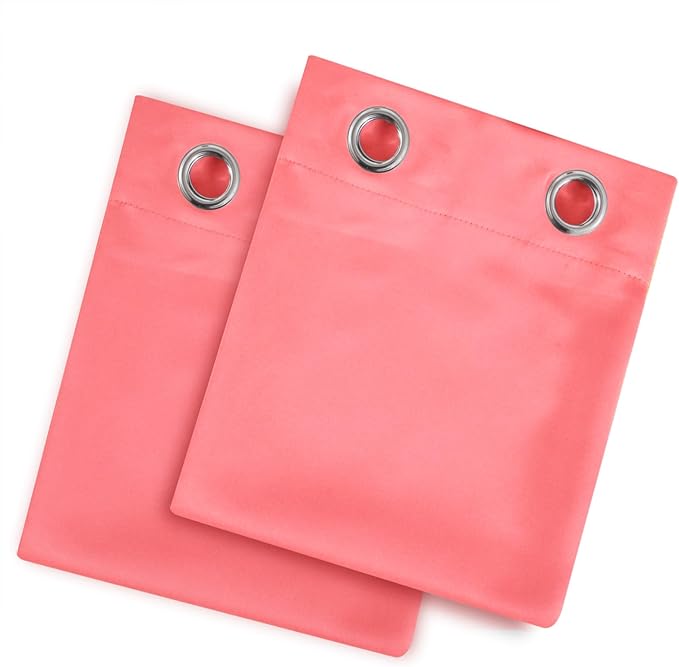 LEMOMO Blackout Curtains 52 x 45 inch Coral Curtains Set of 2 Panels/Thermal