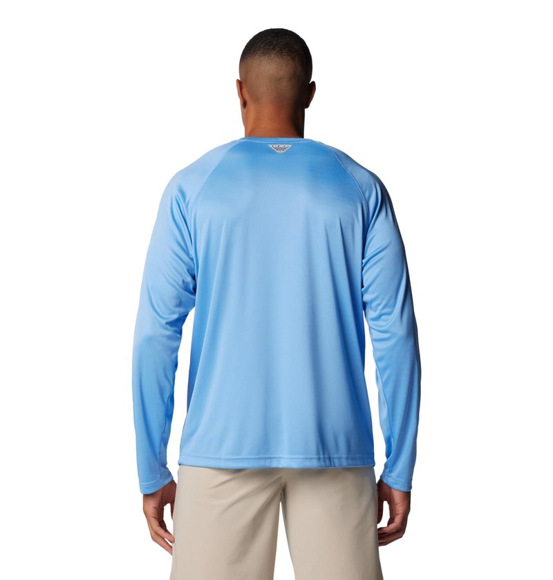 Columbia Men's PFG Terminal Tackle Long Sleeve Fishing Shirt, White Cap/White Logo, X-Large Tall