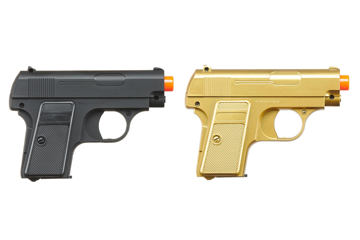 Combact Pocket Twin Spring Airsoft Dual Pistol Combo Pack Set Hand Gun w/Case 6mm BB 0.12g (Case Included)