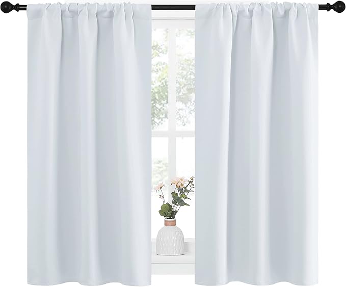 NICETOWN Greyish White Window Curtain Panels