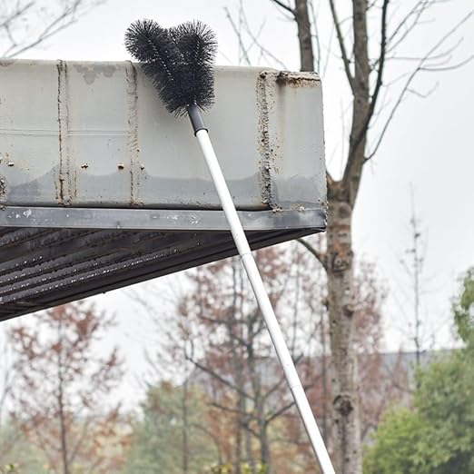Efficient Roof Dust Removal Brush - Adjustable Gutter Cleaning Tool with Durable PET Bristles (2.28m)(1.68m)