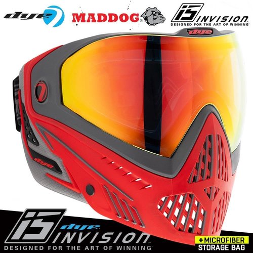 Maddog Dye i5 Thermal Paintball Mask - Anti-Fog Goggles with Microfiber Bag | Safety Certified Protection