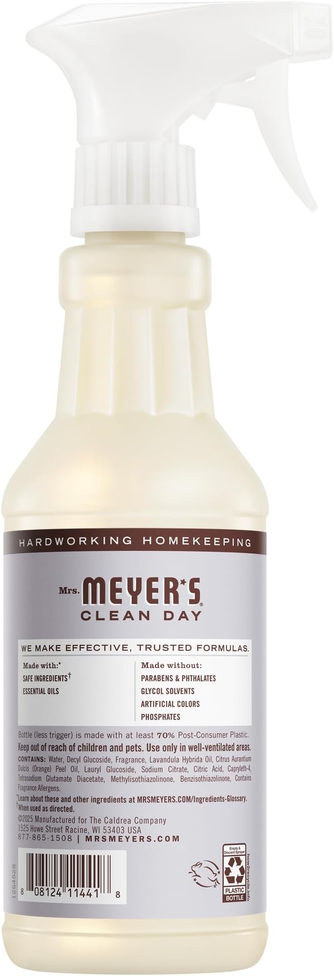 MRS. MEYER'S CLEAN DAY Multi-Surface Everyday Cleaner, Cruelty Free Formula, Lavender Scent, 16 oz- Pack of 3