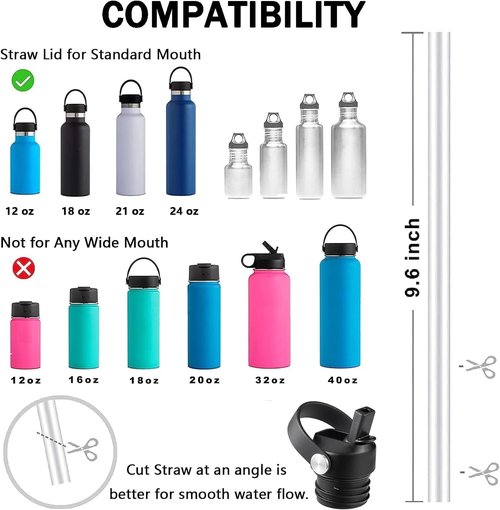 Hydro Flask Straw Lid - Flexible Replacement Lid for 18/21/24 oz Standard Mouth Bottles | BPA Free