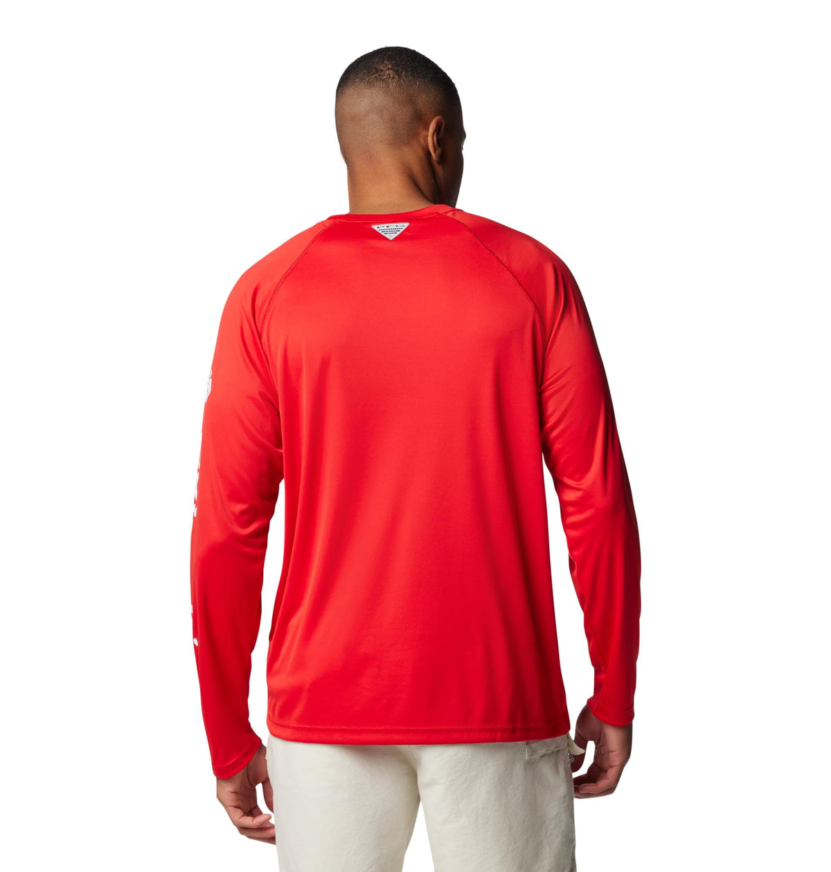 Columbia Men's PFG Terminal Tackle Long Sleeve Fishing Shirt, Red Spark/White Logo, 6X