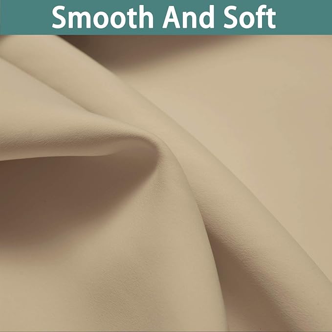 Yakamok Beige 100% Blackout Curtains