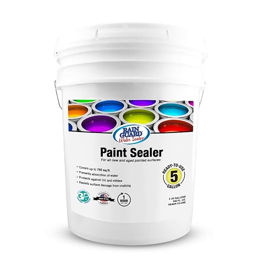 Rain Guard Water Sealers SP-9005 Paint Sealer 5 Gallon - Clear Semi-Satin Finish - Water Repellent Protection for All Painted Surfaces - Water-Based Silane/Siloxane Acrylic