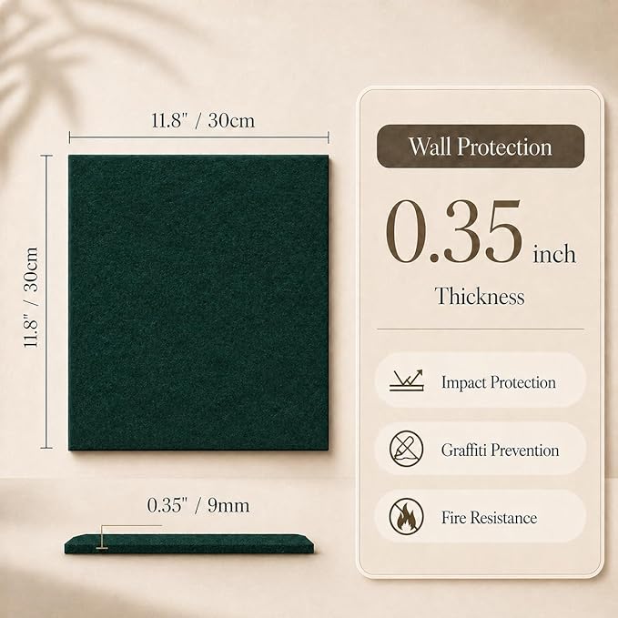 Large Cork Boards for Walls – 36" x 24" Self Adhesive Felt Wall Tiles