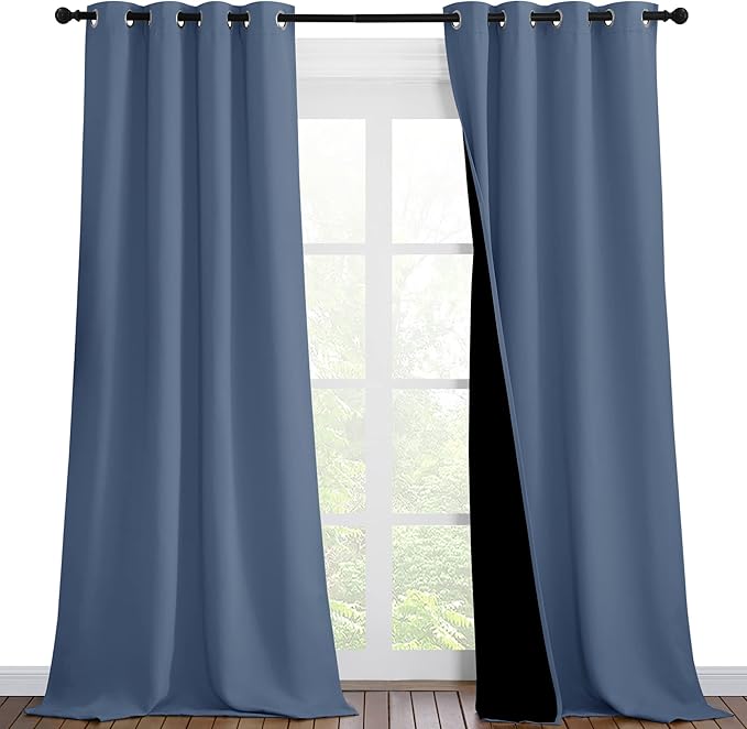 NICETOWN Insulated 100% Blackout Curtains, Noise Reducing Performance Drapes