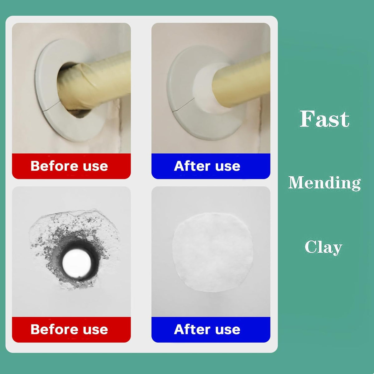 Pack of 20 White Seal Putty Waterproof Duct Seal Repair Sealing Clay, Quick Mending Mud for Drain Connection, Wall Hole, Air Conditioning Hole