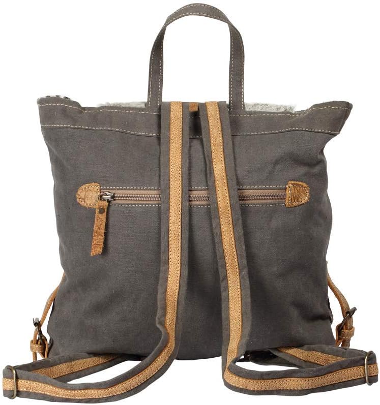Myra Bag Grizzle Cowhide & Upcycled Canvas Backpack S-1205