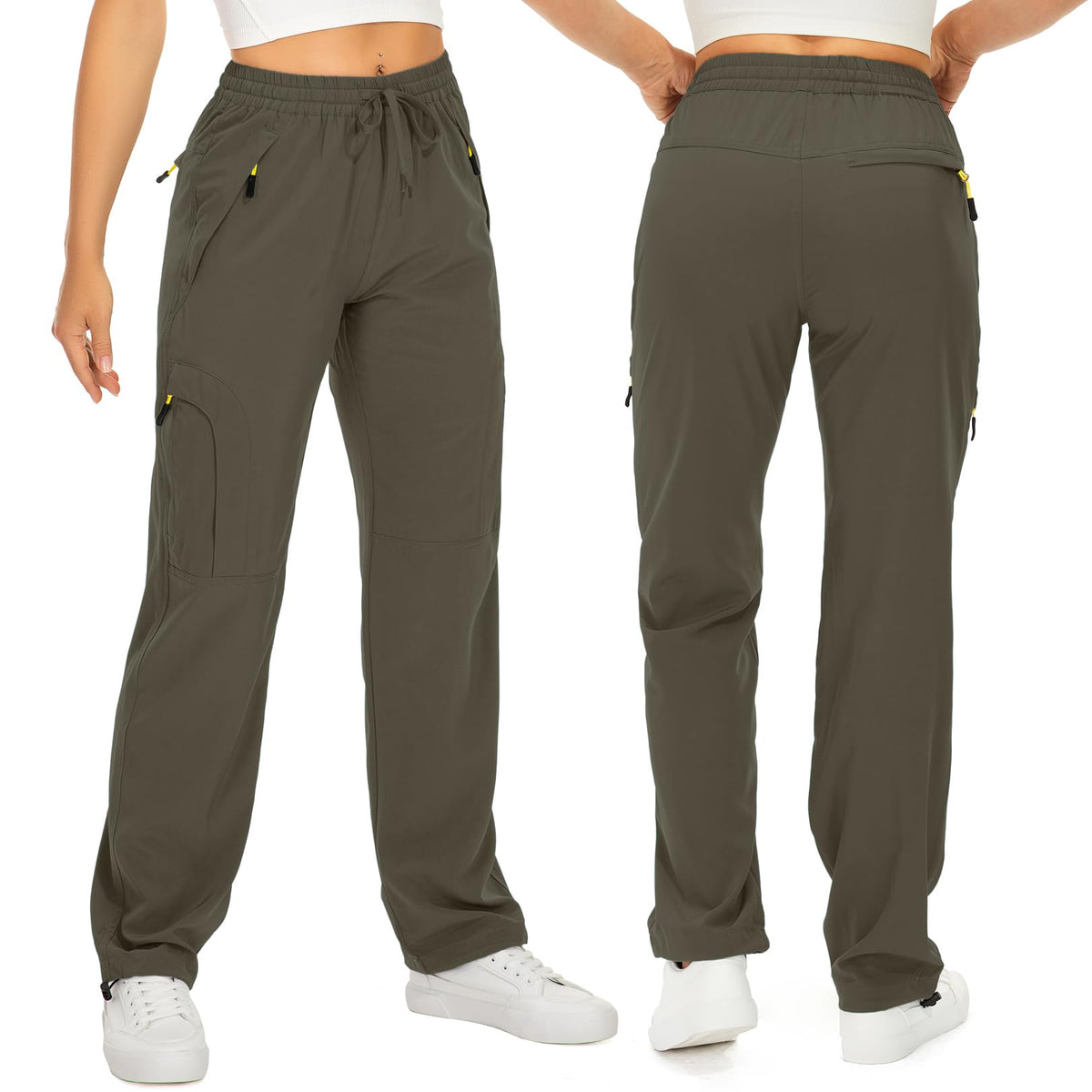 Toomett Women's Hiking Cargo Pants Quick Dry UPF50+ Outdoor Pants for Women Fishing Safari Travel Pants with Pockets,6608, Light Brown,S