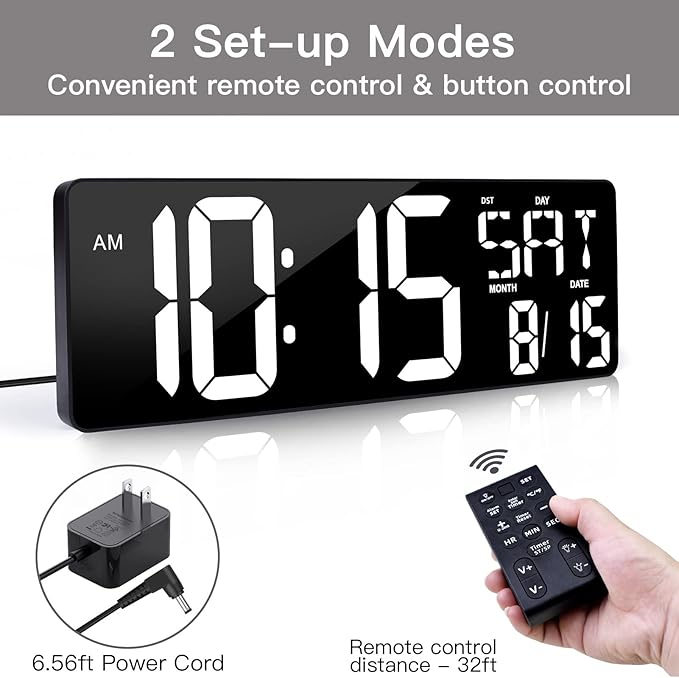 XREXS Large Digital Wall Clock
