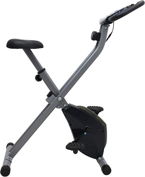 iLIVING USA X-Bike Folding Upright Exercise Bike with Calorie Counter - Grey