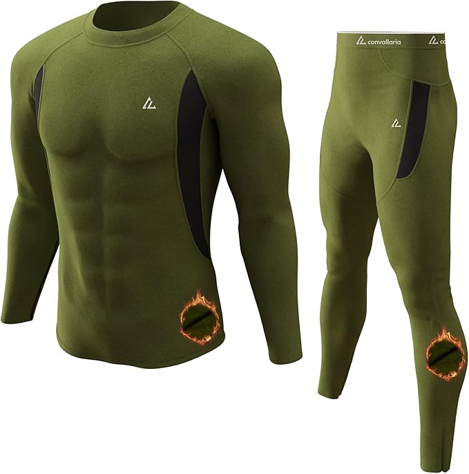 CL convallaria Thermal Underwear Long Johns Set Mens Winter Gift Hunting Gear Sport Base Layer Bottom Top