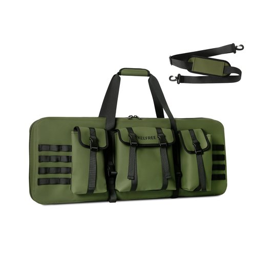 KEEFREE Long Hunting Bag 36" Tactical Backpack Gun Bag for Hunting Hiking Fishing Shooting Range with Watertight Zipper (36" Green Bag fits 34" Rifle)