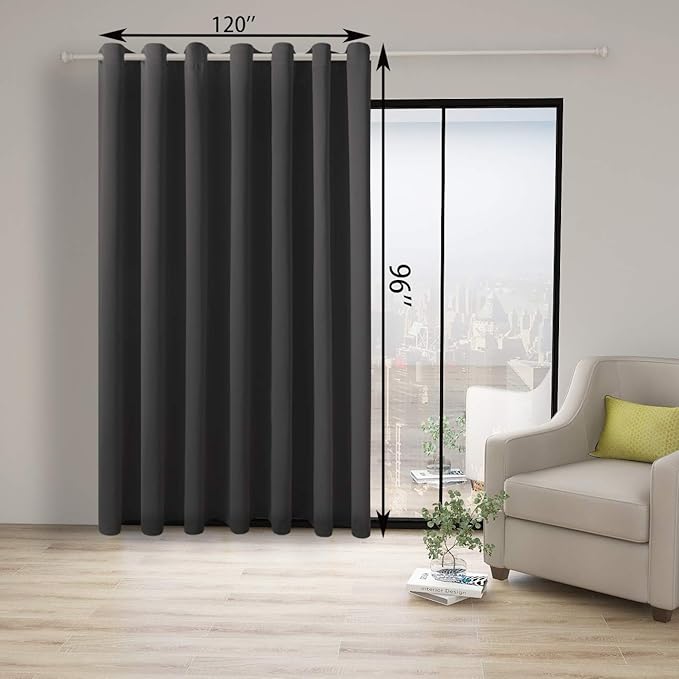 BONZER Extra Wide Room Divider Curtain Total Privacy Wall Grommet Top Thermal