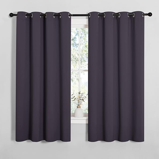 NICETOWN Greyish Purple Blackout Curtains 68 inches Length