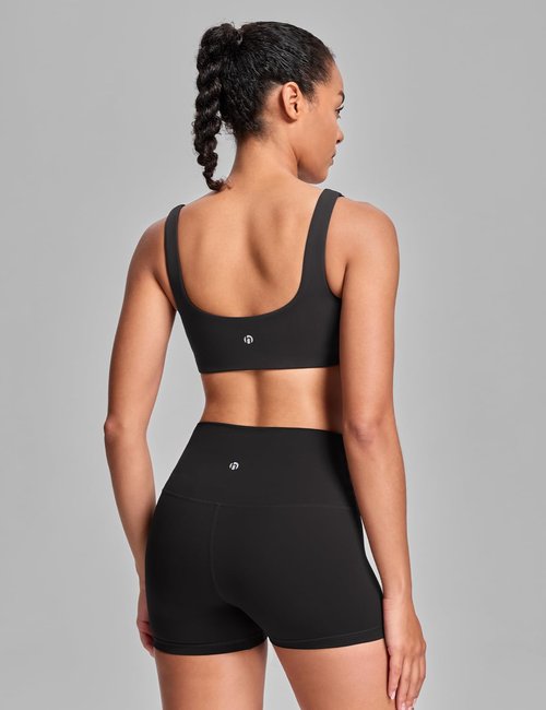 HeyNuts Women's U-Back Sports Bra - Low Impact Yoga Top with Built-In Padding | A-D Cup Sizes