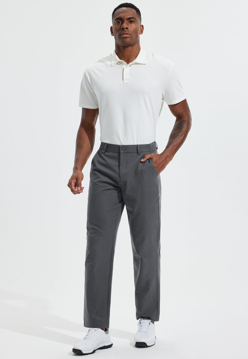 Men's Golf Pants 32" Classic Fit Quick Dry Lightweight Stretch Comfy Dress Work Business Casual Trousers for Men Clothing with Pockets, Deep Grey, 34W x 32L