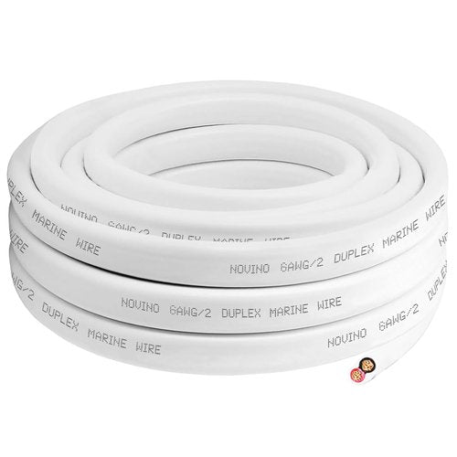 6 Gauge Marine Wire - Duplex Marine Grade Tinned Copper Cable | 100ft Oxygen-Free Insulated Red & Black