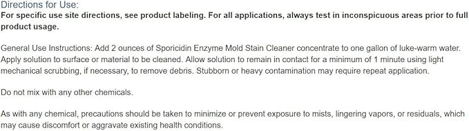 Groom Industries Household Cleaners Sporicidin Enzyme Mold Cleaner Concentrate, 32 Ounce