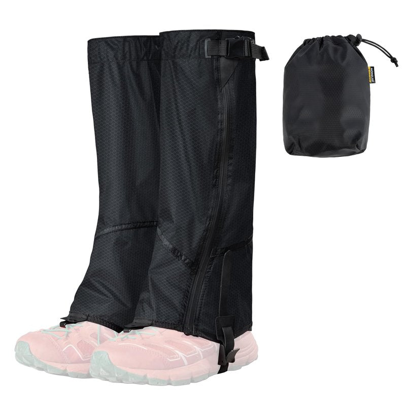 OrrinSports Gators for Hiking Boots with Upgraded Zipper Gaiters for Hiking Snow Waterproof Lightweight Leg Gaiters for Men Women Medium