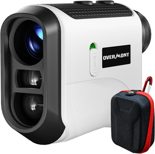 Overmont Golf Rangefinder with Slope - 1200 Yards Laser Range Finder 6.5X Magnification with Flag Pole Locking Vibration Continuous Scan - Rechargeable with Magnet Stripe