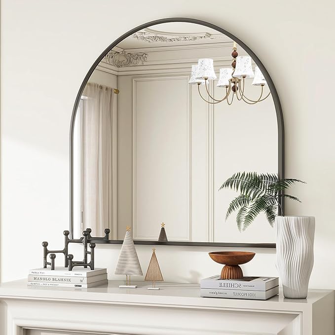 VooBang Wide Arched Wall Mirror, 31 x 32 inch Arch Bathroom Mirror, Wall