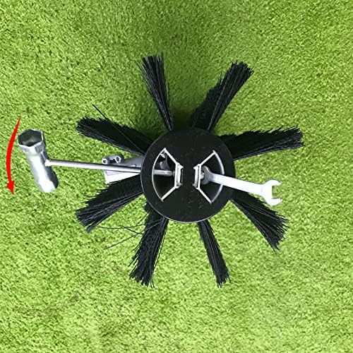 Handheld Sweeper 43CC 2 Stroke Gasoline Power Sweeper Outdoor Sweeping Broom 1.7HP Walk Behind Sweeper Cleaner Turf Lawns Driveway Grass Sweeping Cleaning Tool