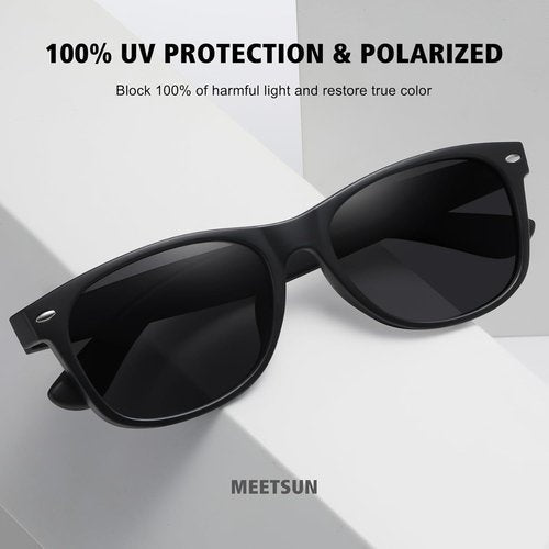MEETSUN Classic Polarized Sunglasses - Trendy Retro UV Protection for Men & Women | 3 Pack