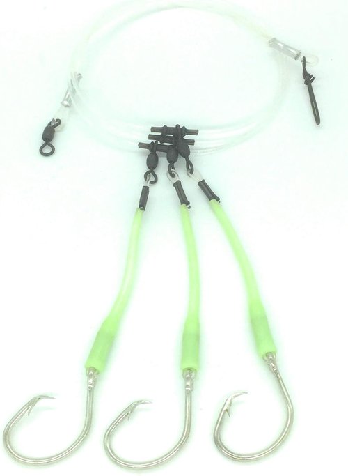 Deep Drop Rig, 3 Mustad Circle Hooks with Glow Sleeve