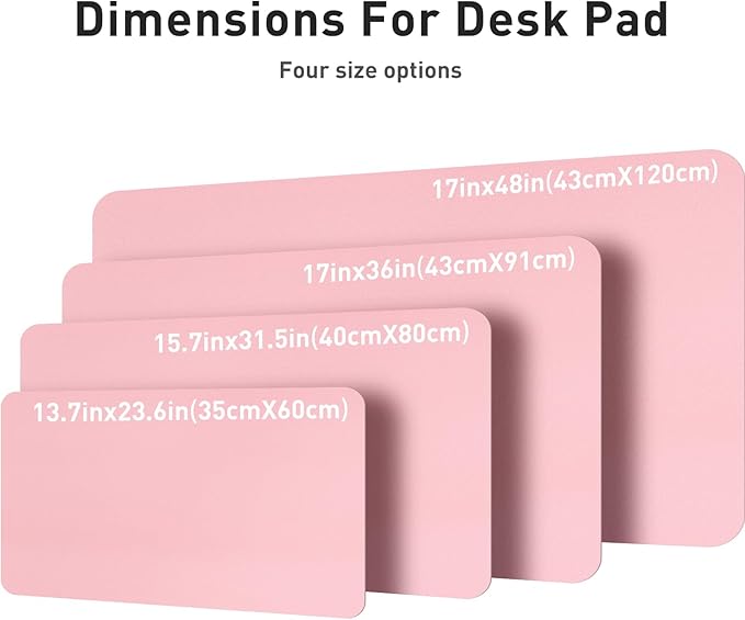 Aothia Leather Desk Pad Protector, Mouse Pad, Office Desk Mat, Non-Slip PU Leather Desk Blotter, Laptop Desk Pad, Waterproof Desk Writing Pad for Office and Home (23.6" x 13.7", Fairy Pink)