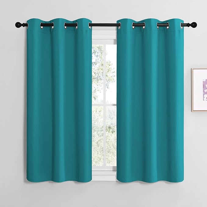 NICETOWN Room Darkening Curtains 50 inch Length 2 Panels, Thermal Insulated