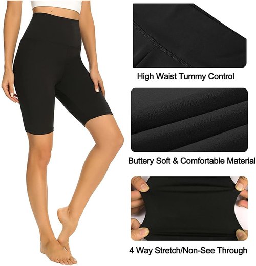 GAYHAY High Waisted Biker Shorts - Soft White Spandex for Women | Perfect for Workout, Yoga & Dance