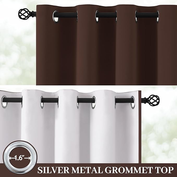 Yakamok 100% Blackout Curtain Panels 84 inches Cold and Light Blocking Drapes