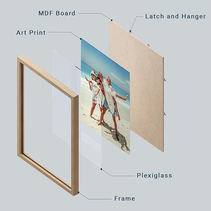 wall26 Custom Framed Poster Wall Art for Living Room, Bedroom Canvas Prints for Home Decoration Ready to Hang - 12"x16" Natural
