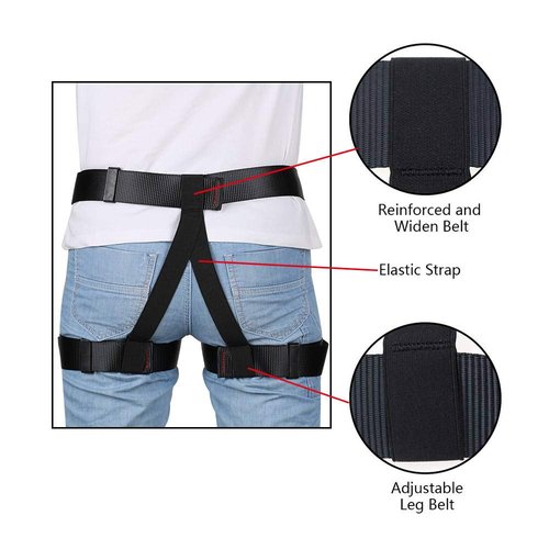 HandAcc Climbing belts, Safe Seat Belts for Tree Climbing Outdoor Training Caving Rock Climbing Rappelling Equip - Half Body Guide belt for Women Man and Novice