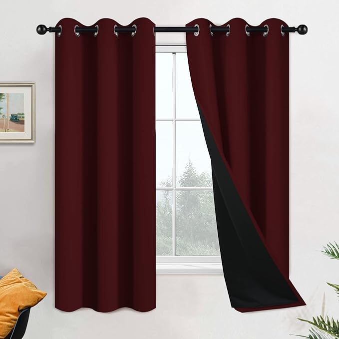 Yakamok 63 Inch Length 100% Blackout Curtains