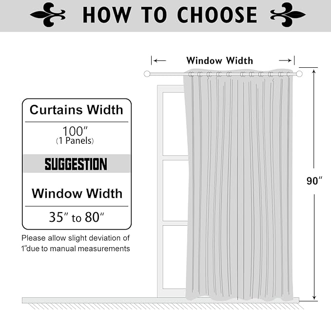 ChrisDowa Room Divider Curtain 90 Inches Long, Wide Blackout Sliding Door