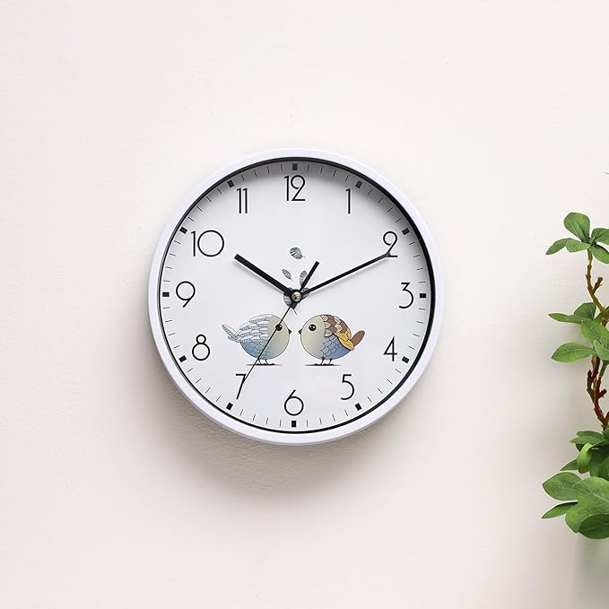 NUOVO 8 Inch Round Wall Clock Silent & Non-Ticking Retro Wall Clock Operated