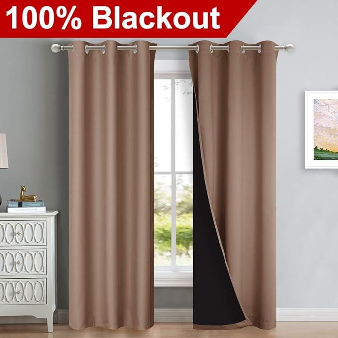 NICETOWN Blackout Curtains 80 inches Long, Full Light Blocking Drapes