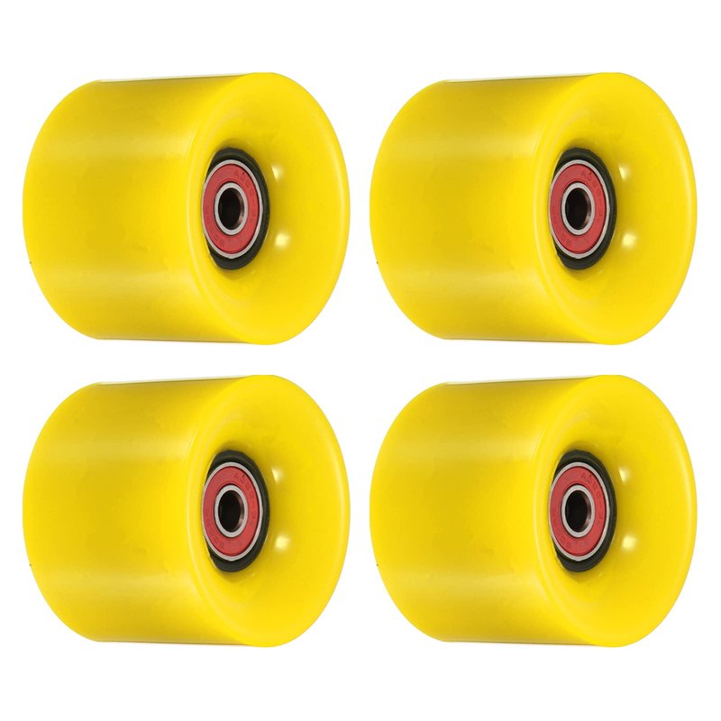 PATIKIL 60mm Longboard Wheels with Bearings ABEC-9, 4 Pack Street Wheels for Skateboards Cruiser Wheel Replacement 80A, Red Yellow