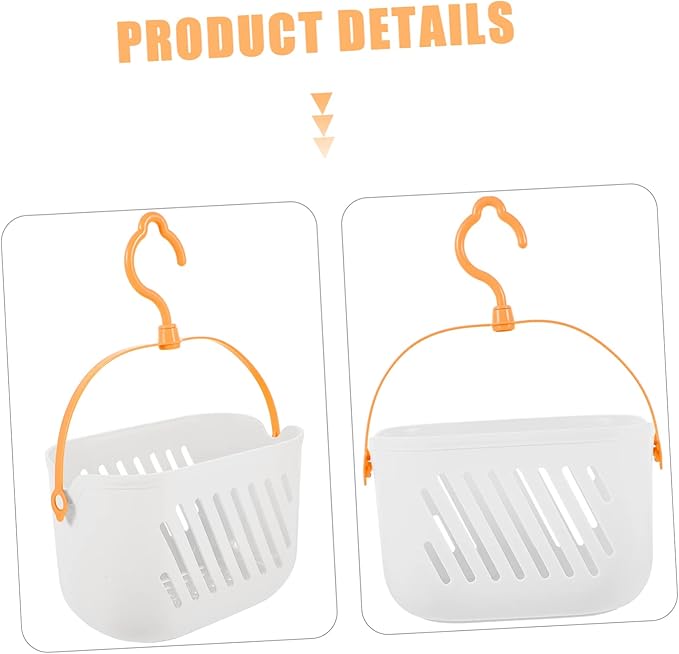 Cabilock Shower Organizer Plastic Bathroom Hand Basket Hanging White Plastic Hanging Basket Bath