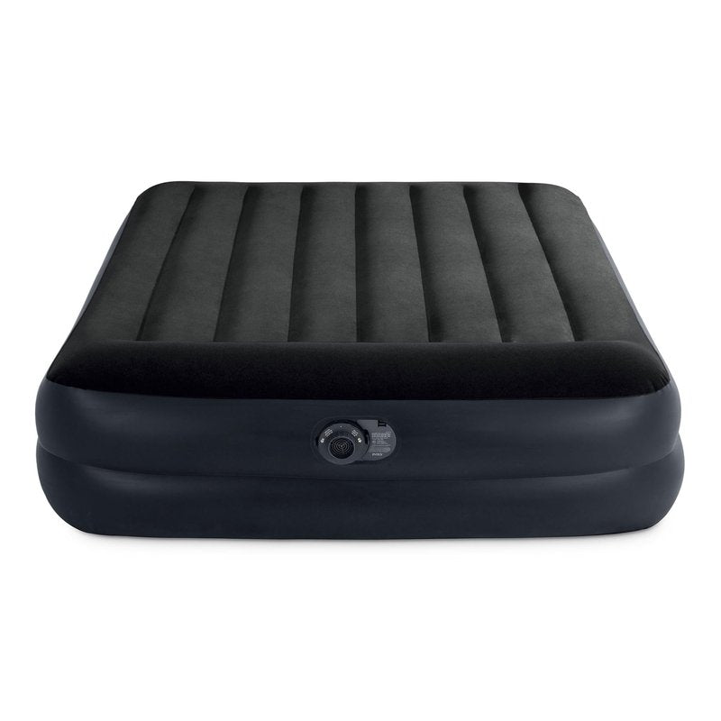 Intex Air Mattress, 64123ED Dura-Beam Plus Pillow Rest Fiber-Tech – Queen Size – Built-in Electric Pump – 16.5in Bed Height – 600lb Weight Capacity